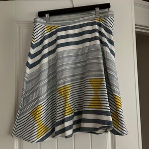 Anthropologie blue and white striped skirt